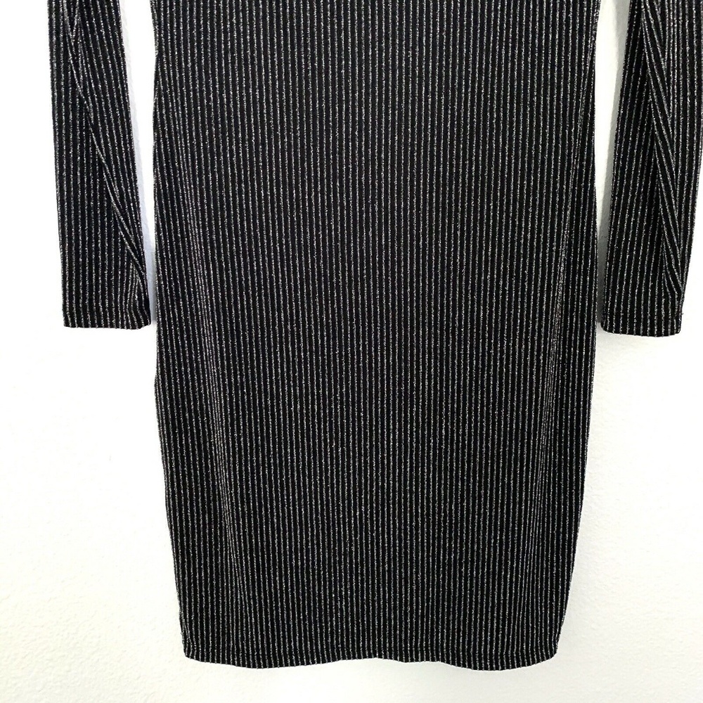 Michael Kors Black Metallic Stripe Cowl Back Dress - Picture 9 of 9
